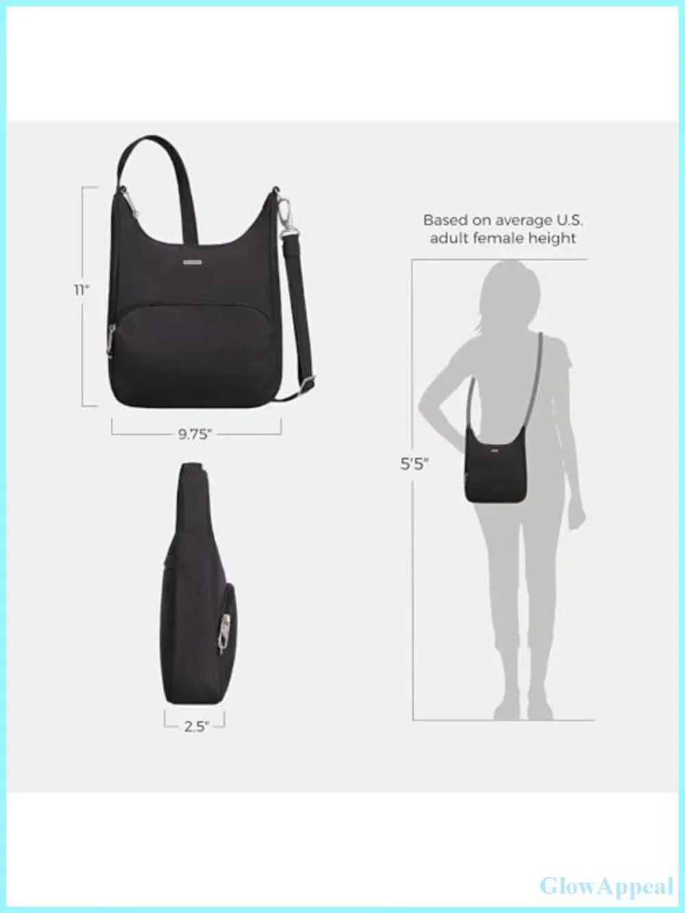 Anti-Theft Messenger Bag RFID Blocking Locking Zip Travel Crossbody